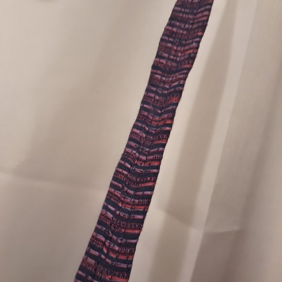 Tapestry fabric mini Purse shoulder bag Purple Pink striated 7x5x2" - Picture 6 of 10